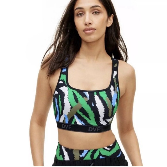 Diane Von Furstenberg For Target Racerback Disco Zebra Sports Bra Sz Xxs - Picture 1 of 3